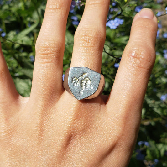 Flower pluckin wax seal signet ring