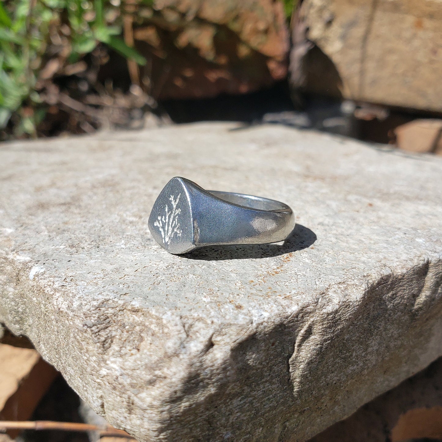 bamboo wax seal signet ring