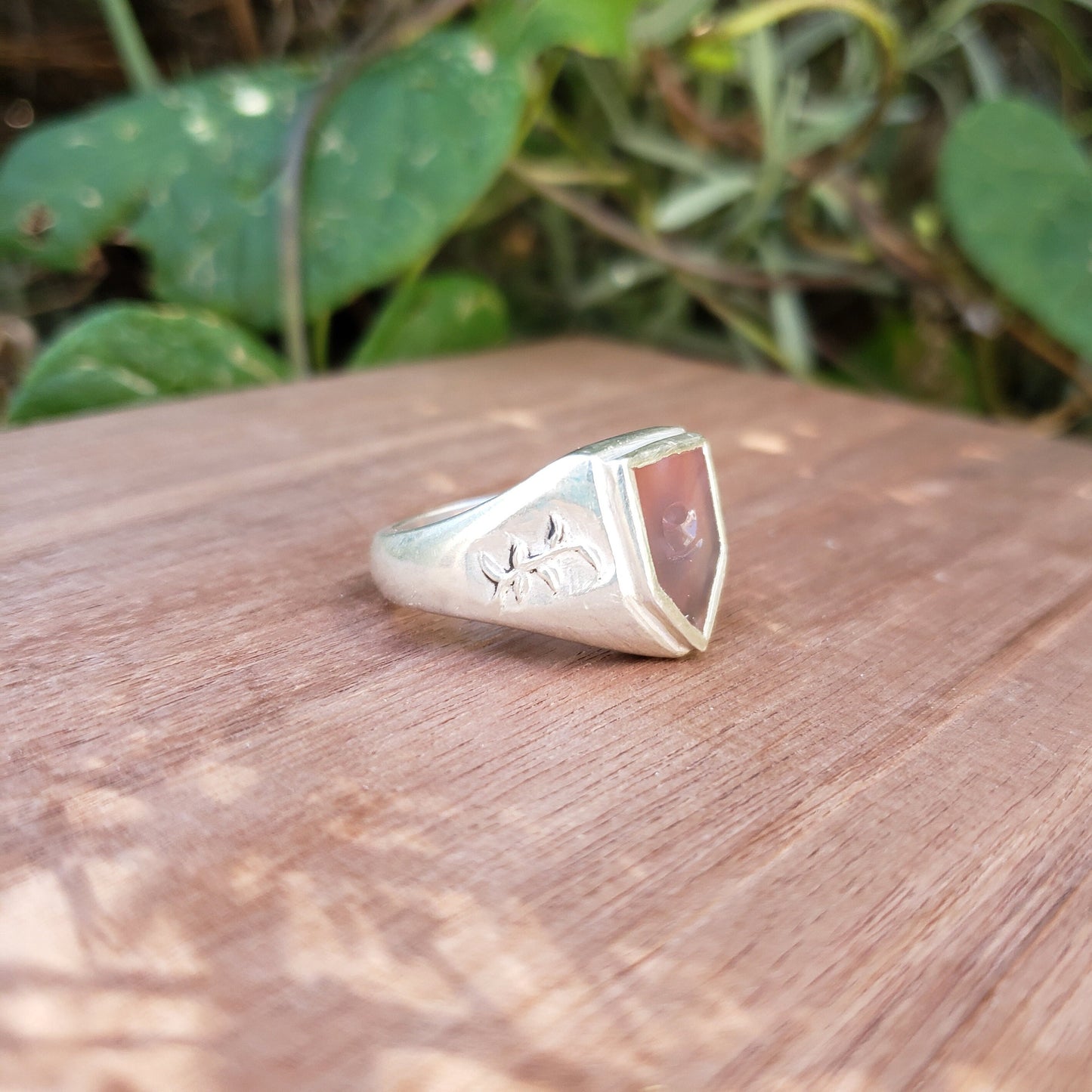 agate cuppa wax seal signet ring