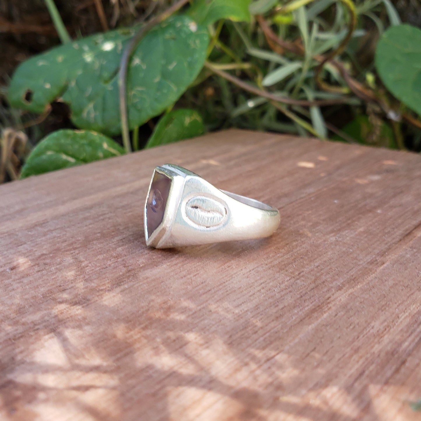 agate cuppa wax seal signet ring