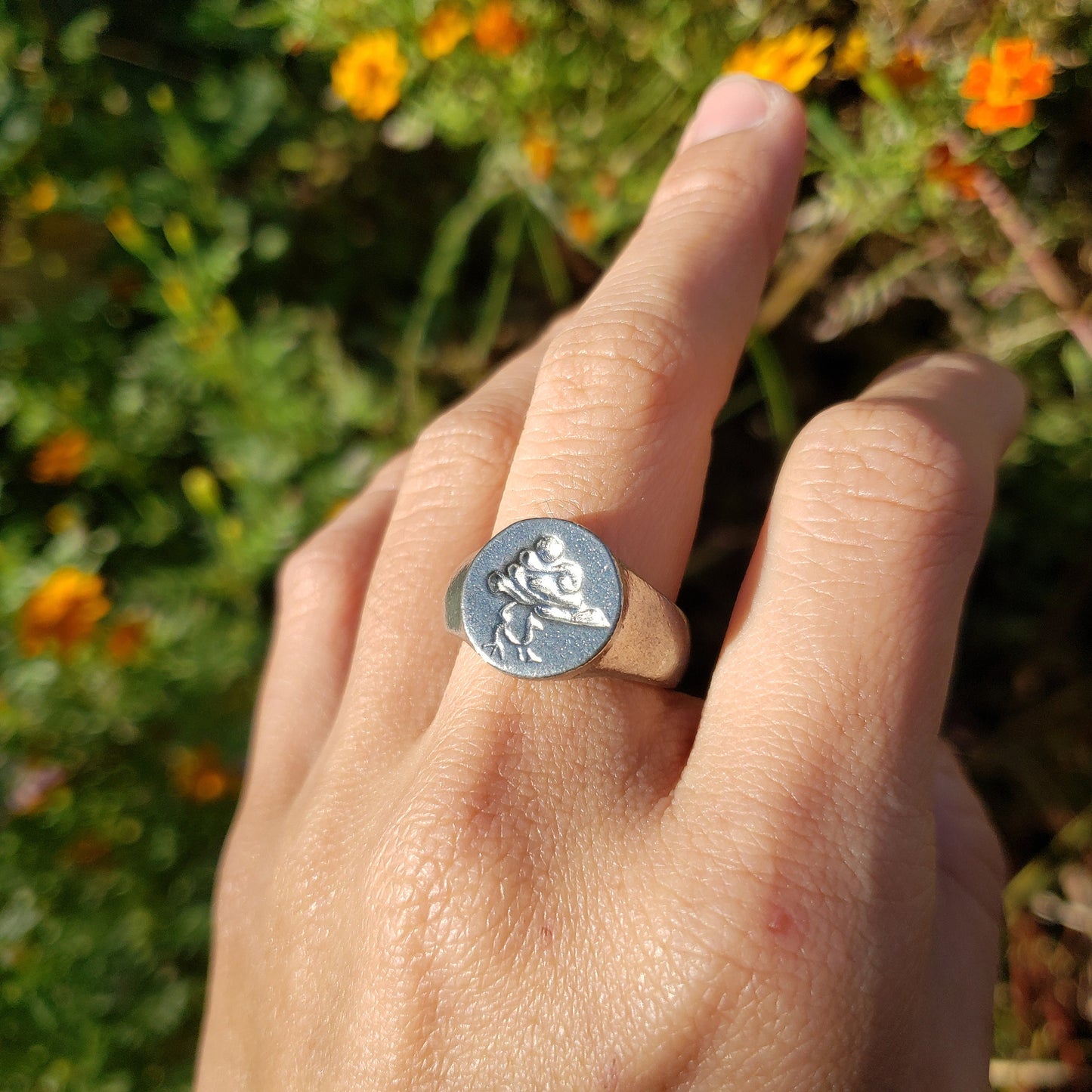 Cumulonimbus wax seal signet ring