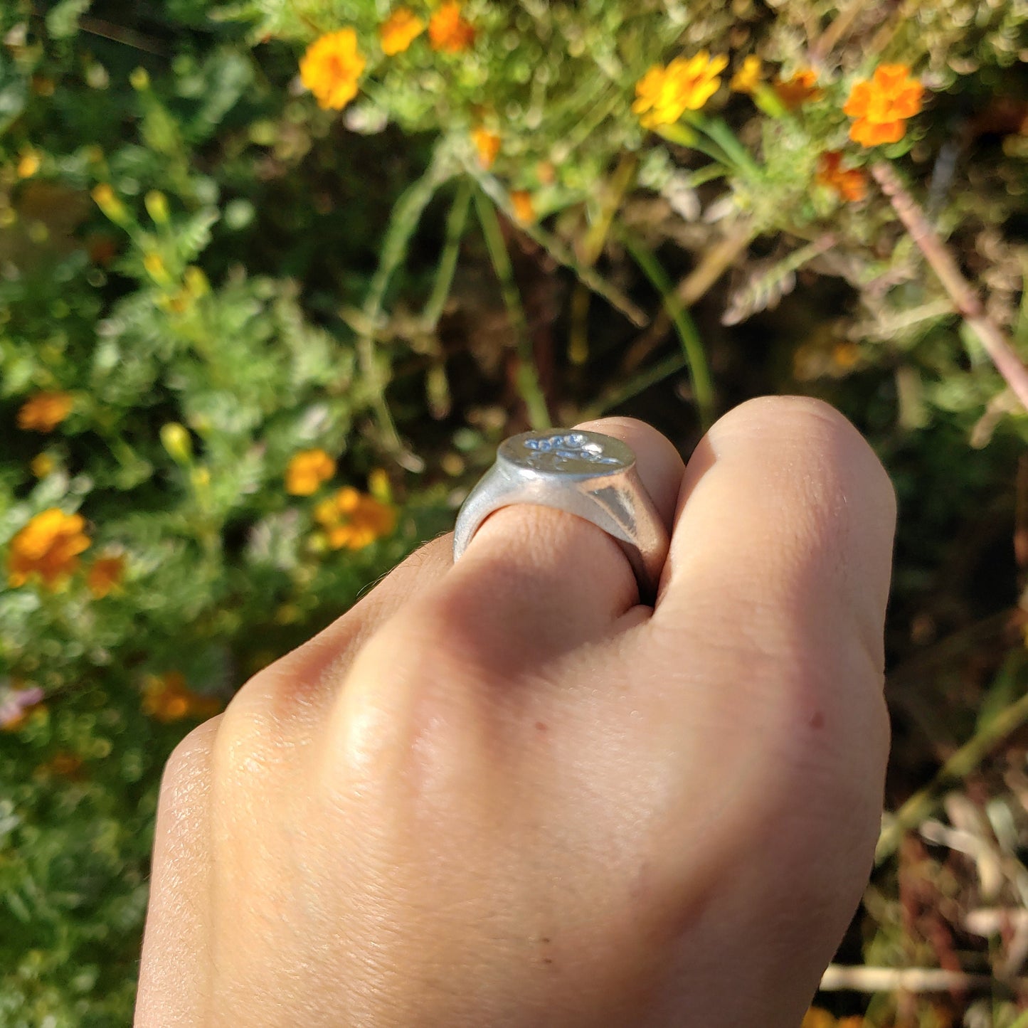 Cumulonimbus wax seal signet ring