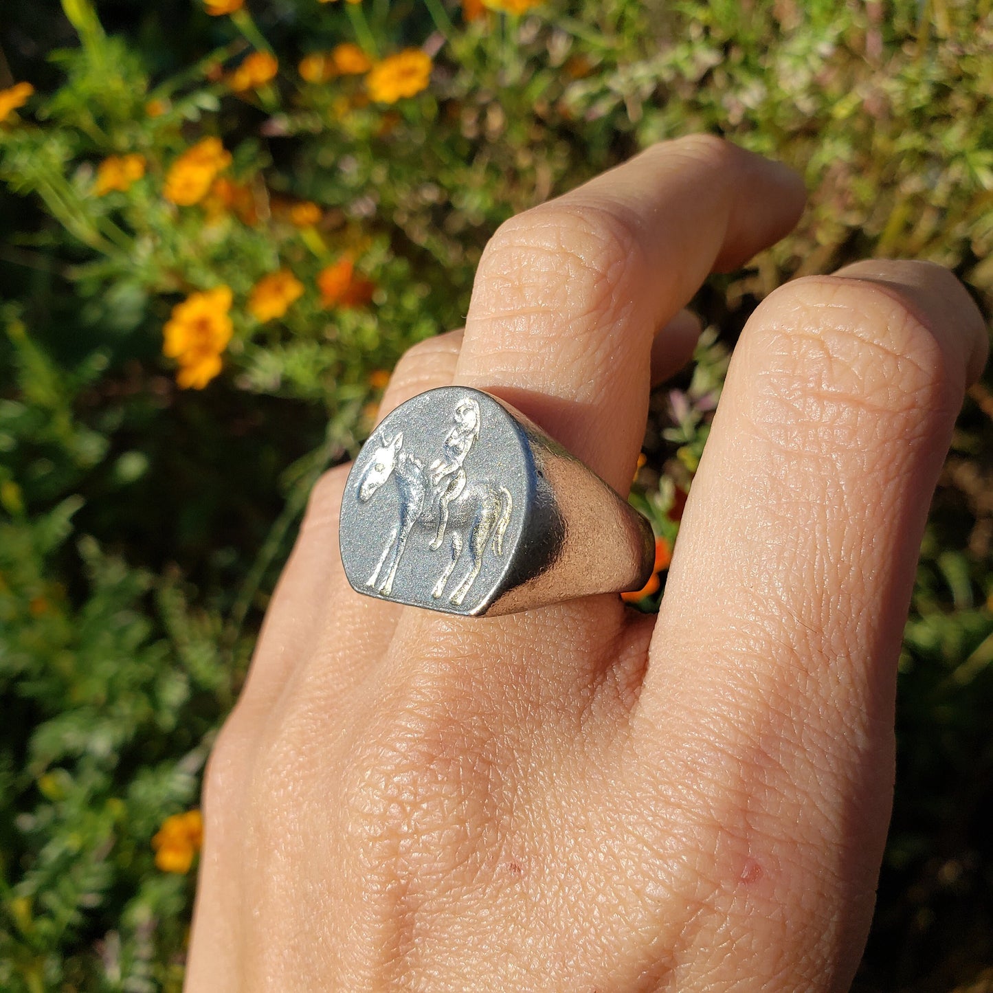 Lady Godiva wax seal signet ring