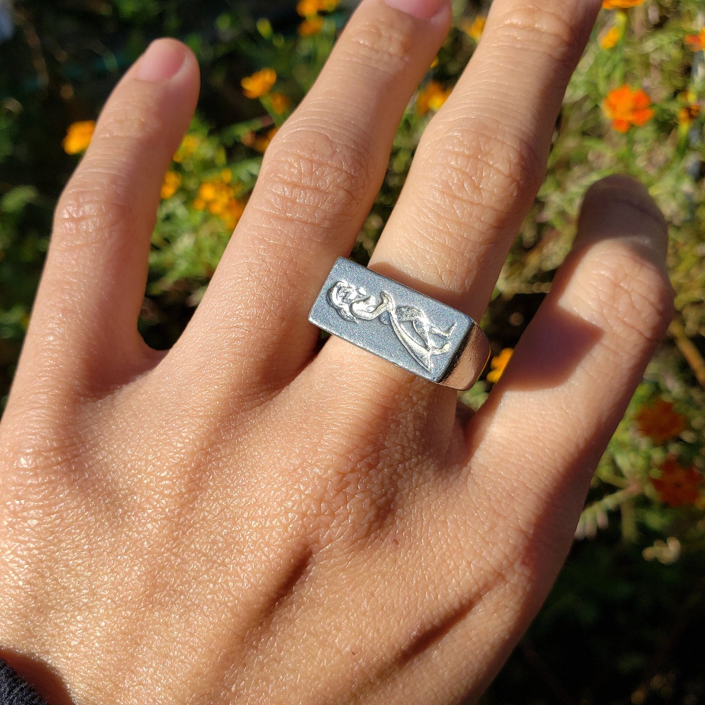 Sword maiden wax seal signet ring