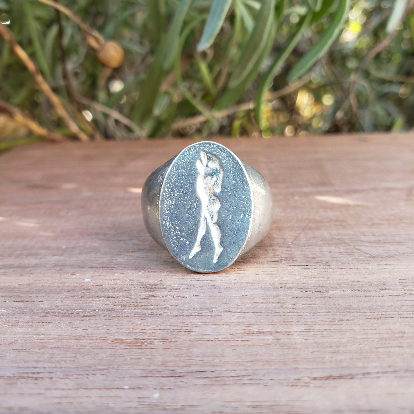 reverse mermaid wax seal signet ring