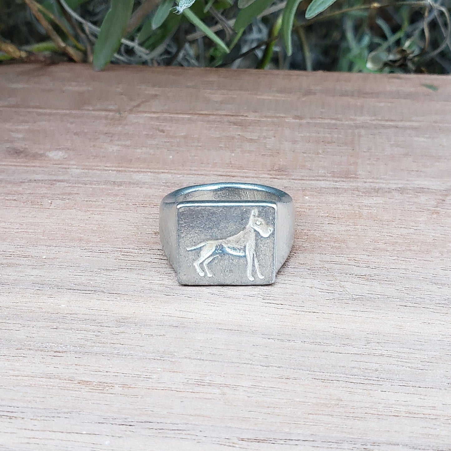 Hound wax seal signet ring