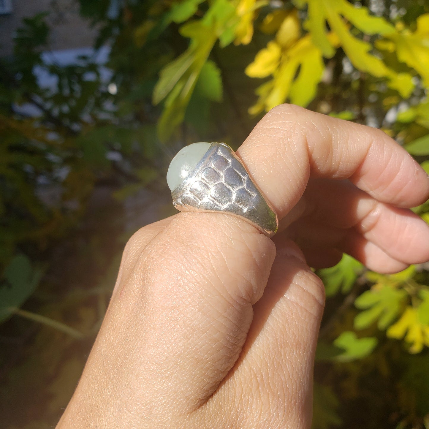 dragon intaglio nephrite jade signet ring