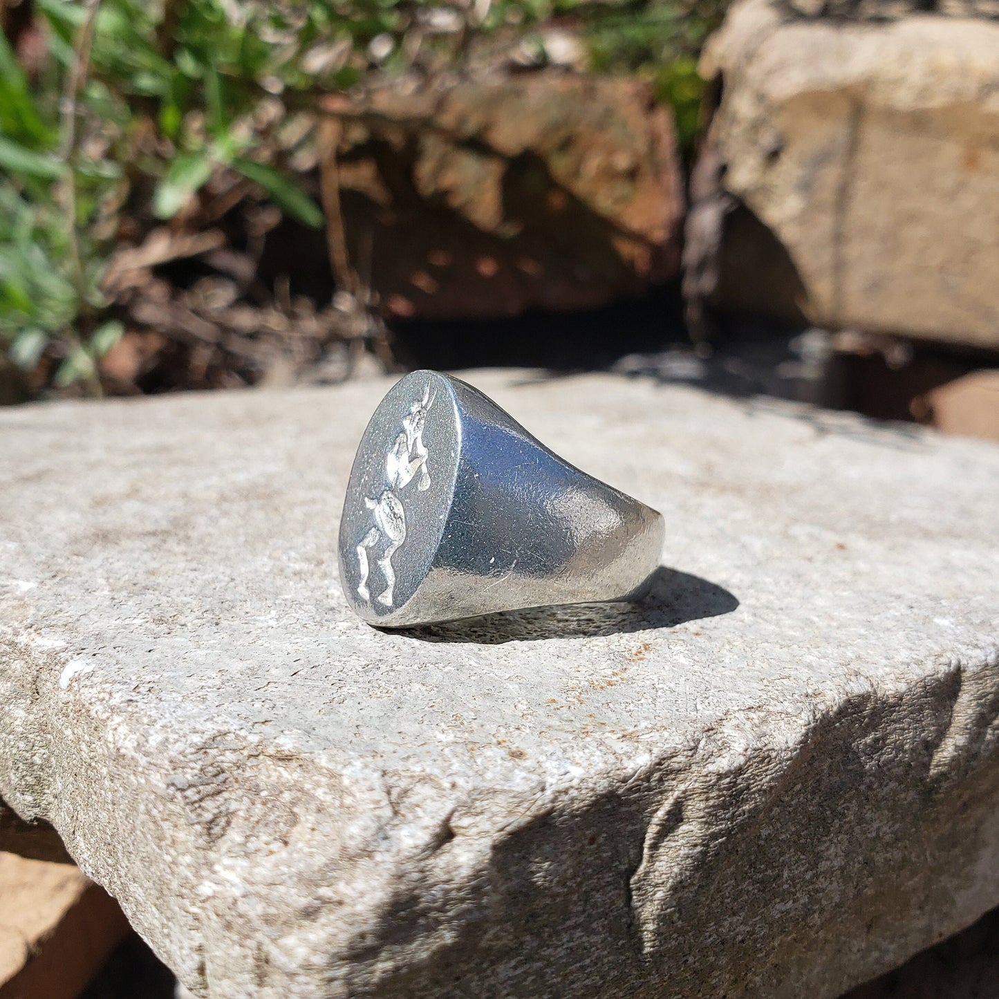 Sir satyr wax seal signet ring