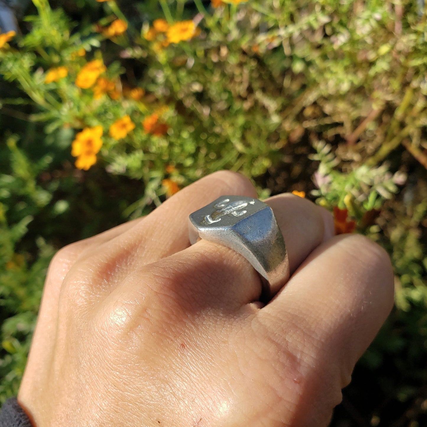 Power cactus wax seal signet ring