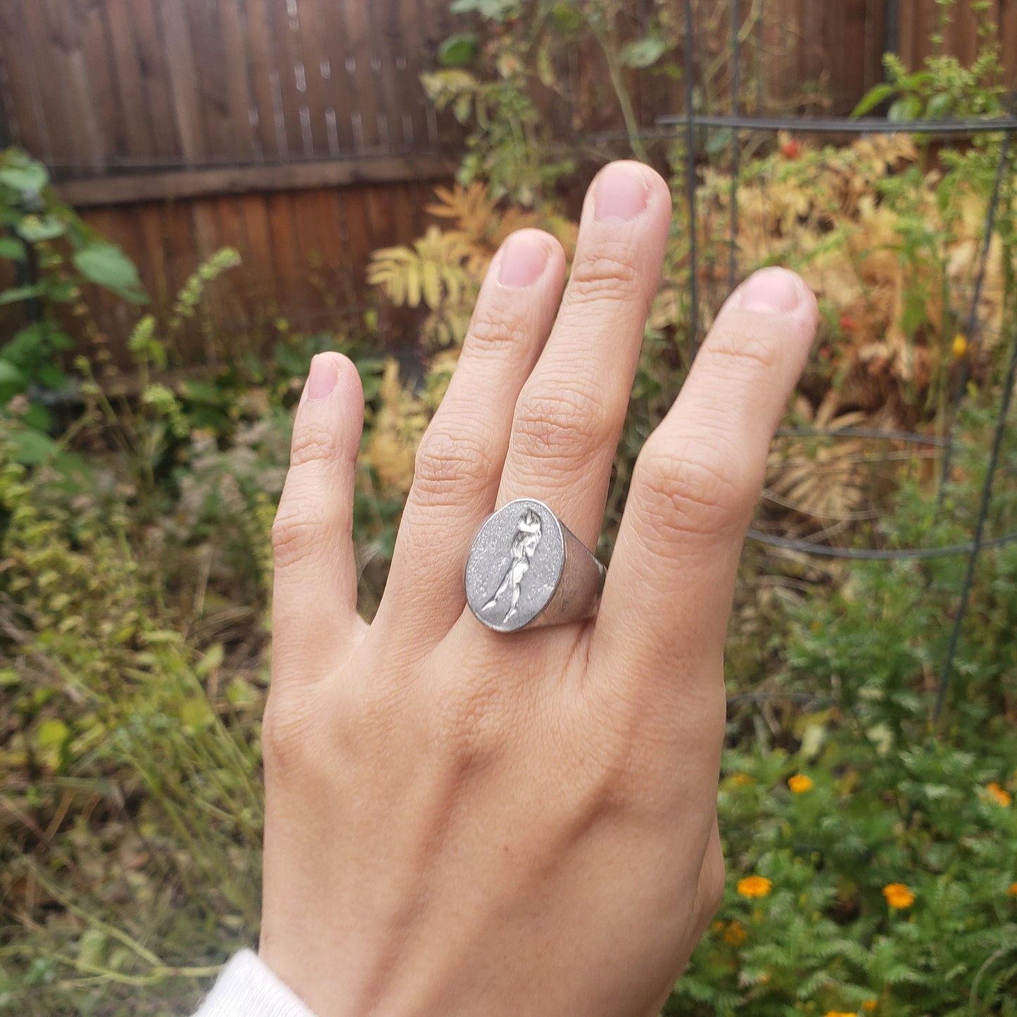 reverse mermaid wax seal signet ring