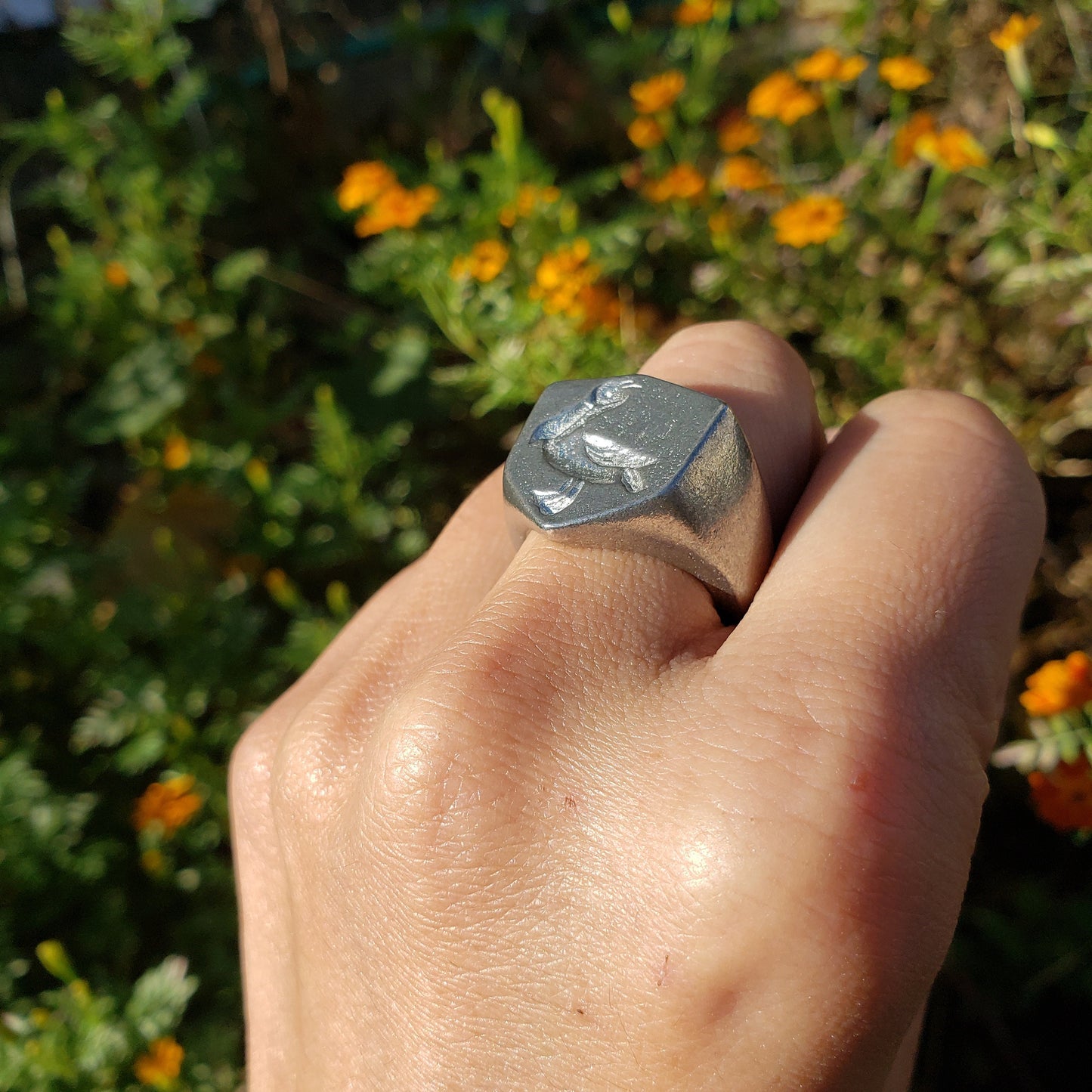 Pelican wax seal signet ring