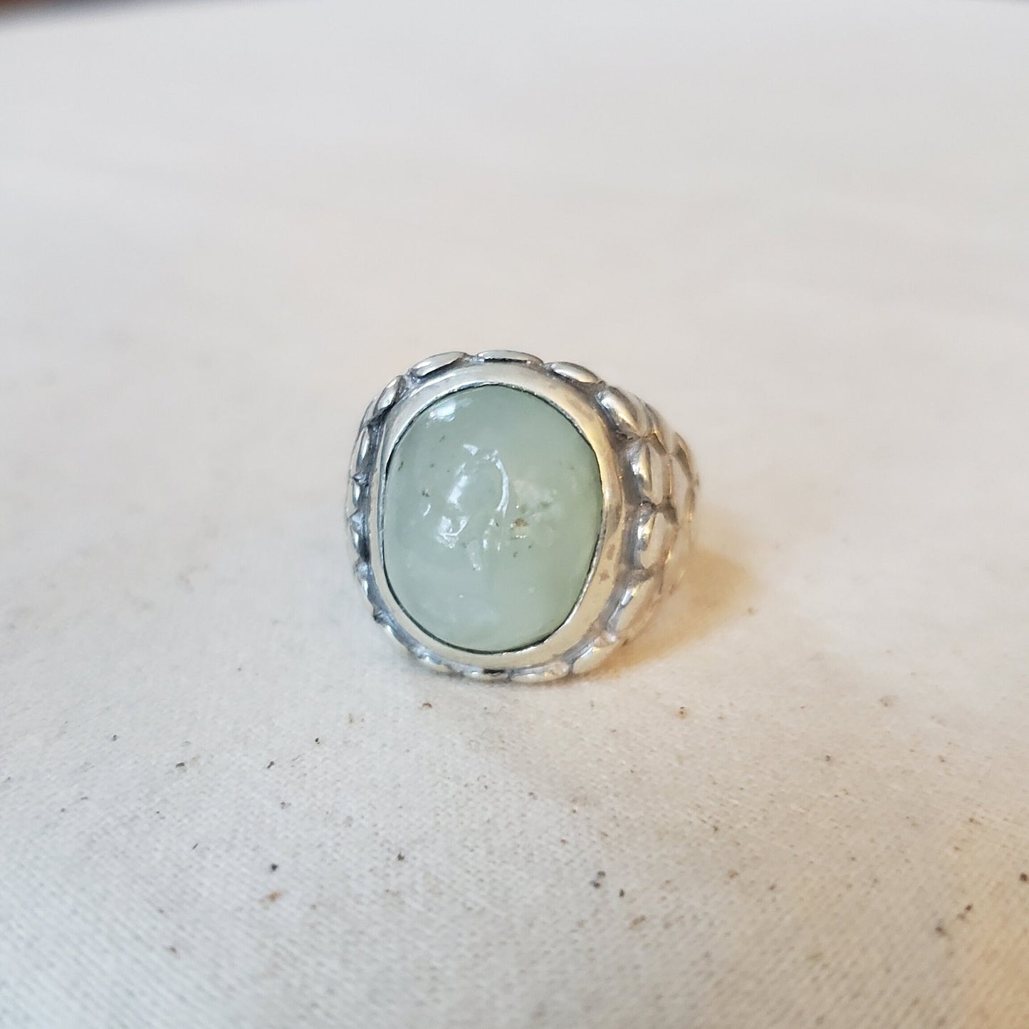 dragon intaglio nephrite jade signet ring