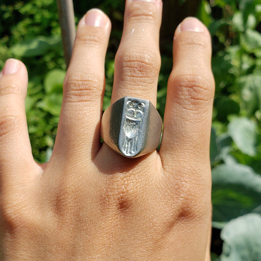 potoo wax seal signet ring