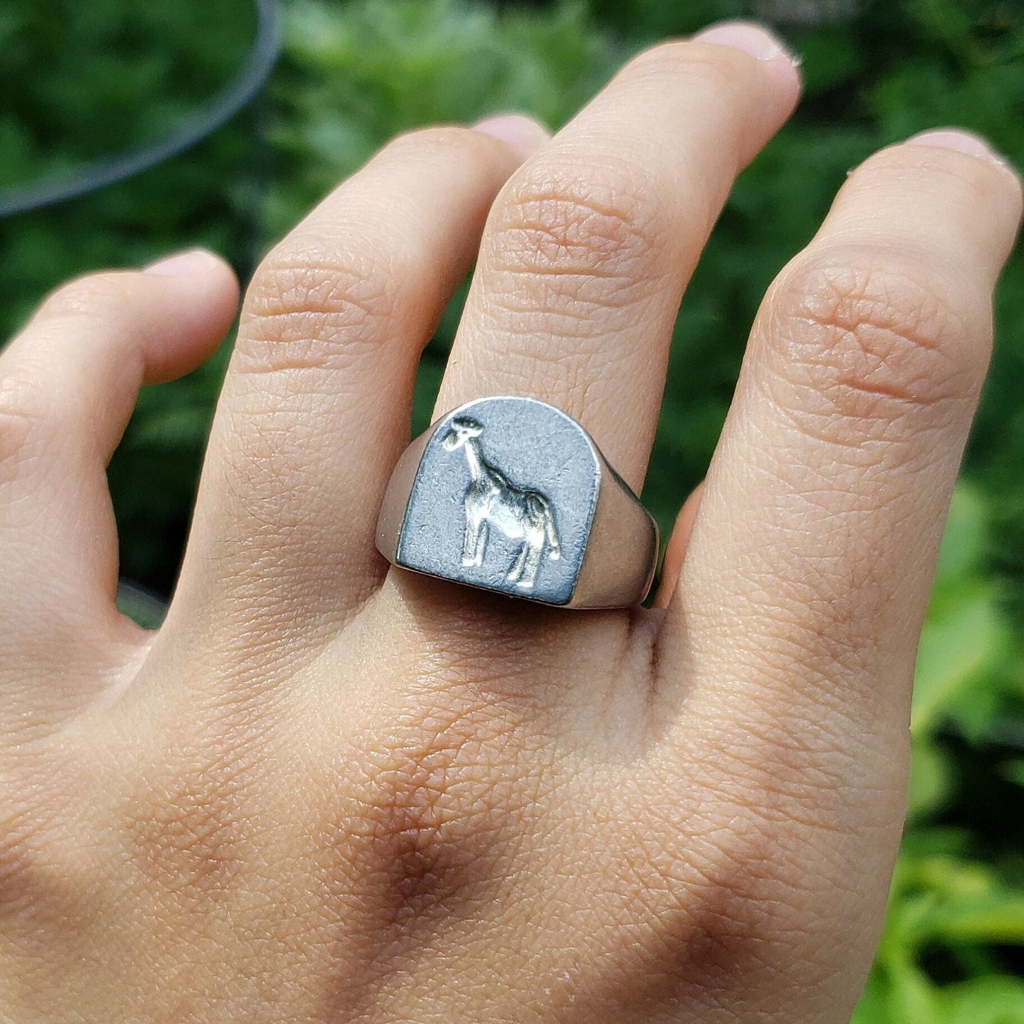 giraffe wax seal signet ring