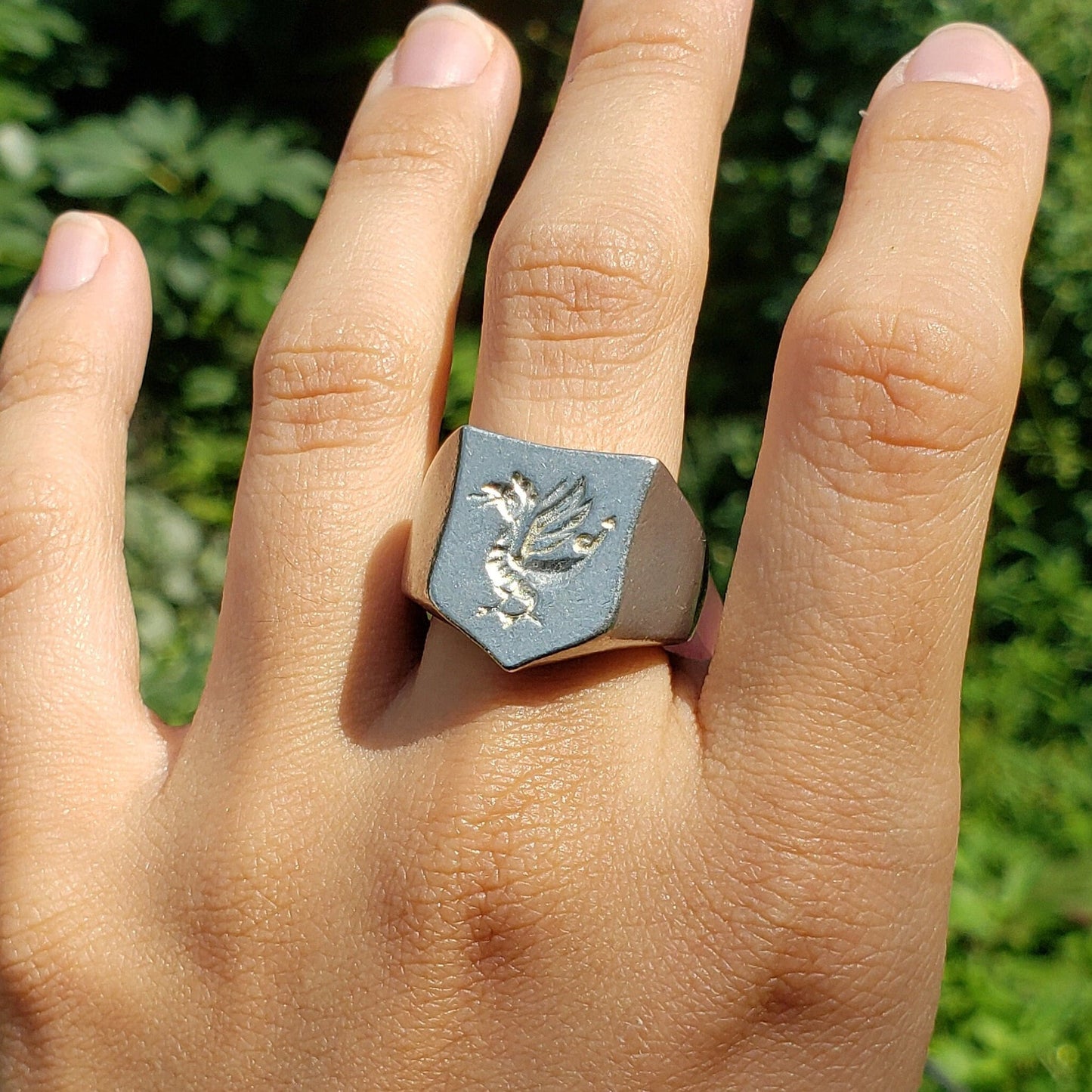 cockatrix wax seal signet ring