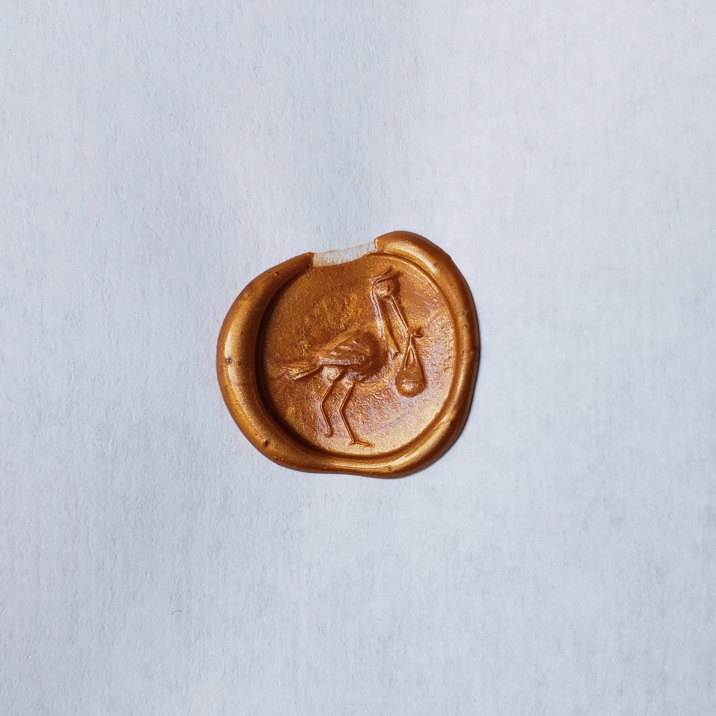 Delivery stork wax seal signet ring