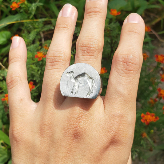 Camel wax seal signet ring