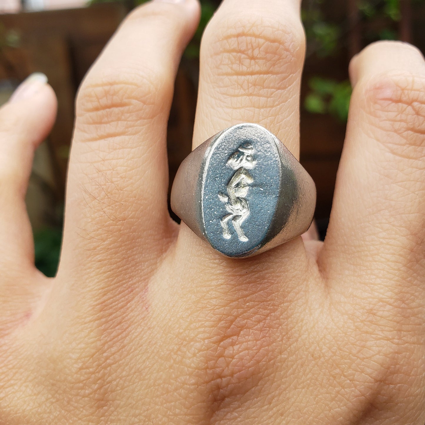 Lady satyr wax seal signet ring