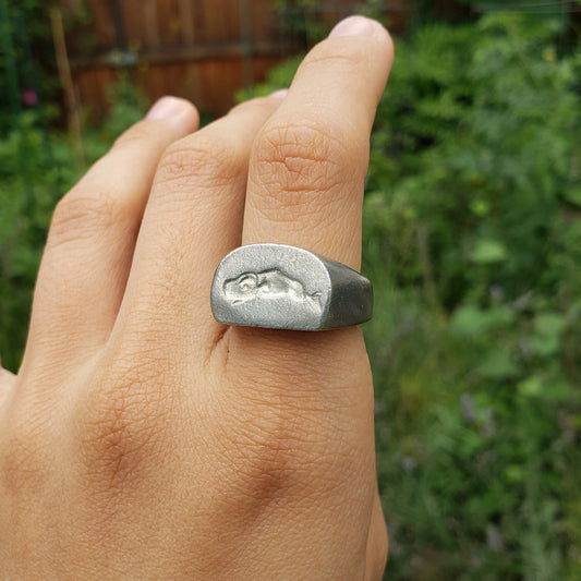 sperm whale wax seal signet ring