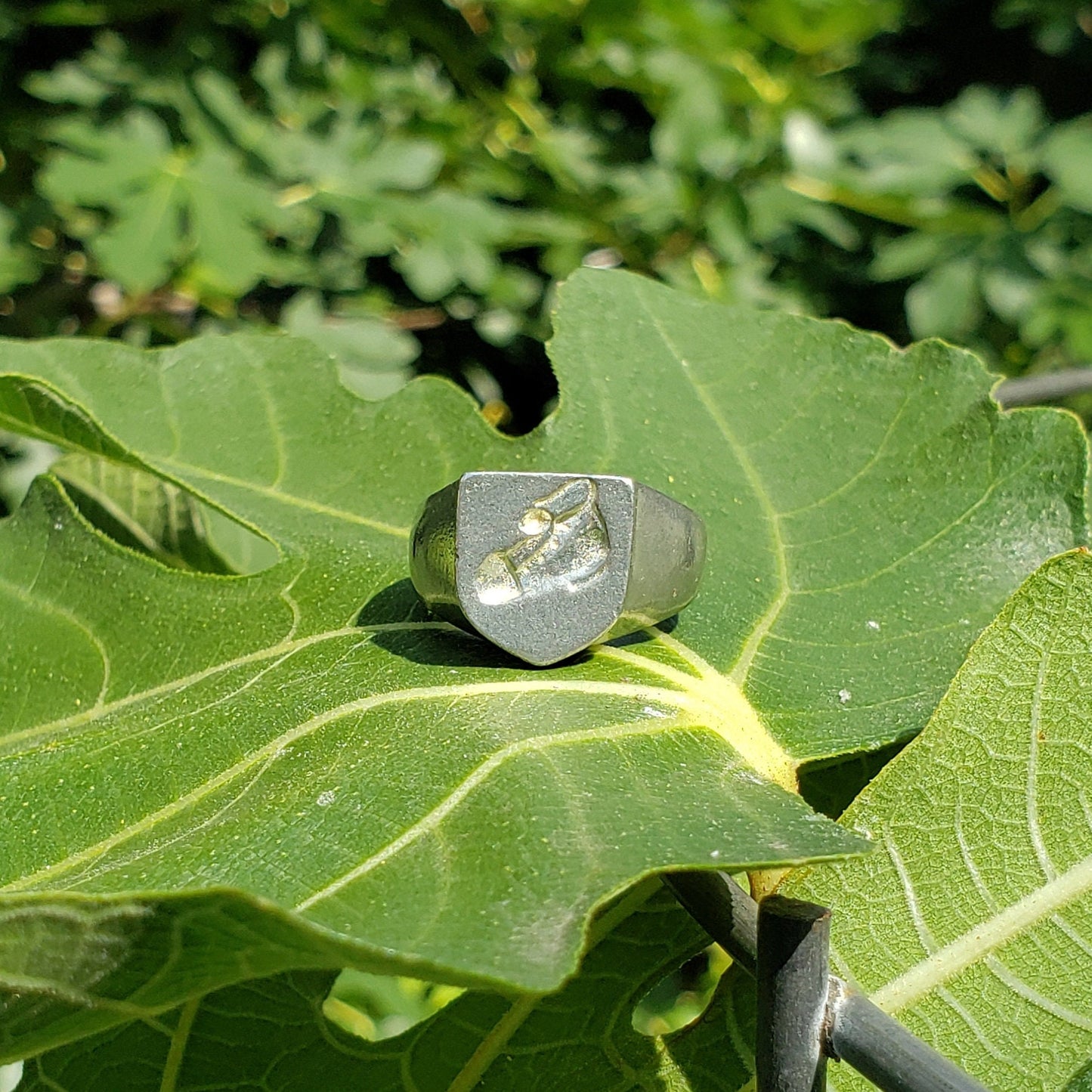 old shoe wax seal signet ring