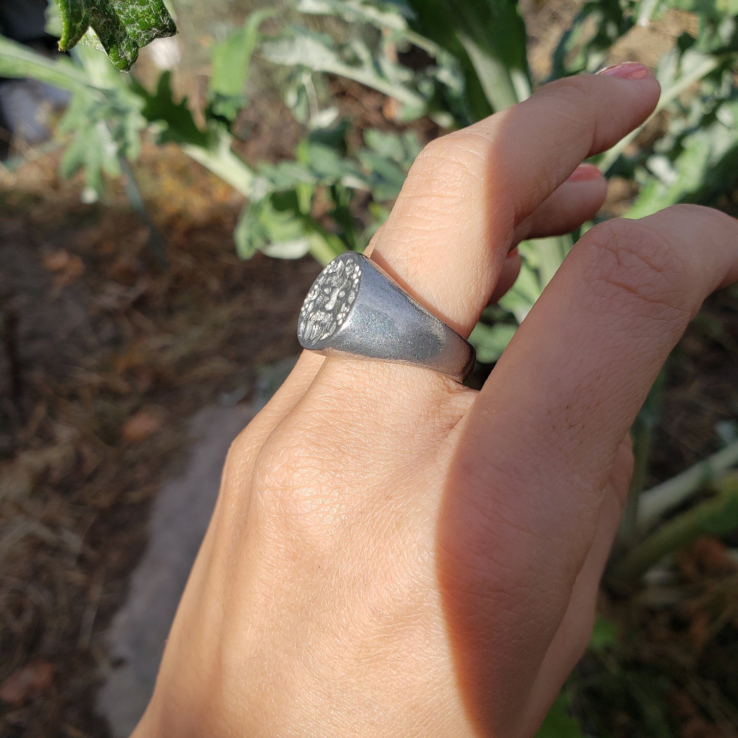 Bacchus wax seal signet ring