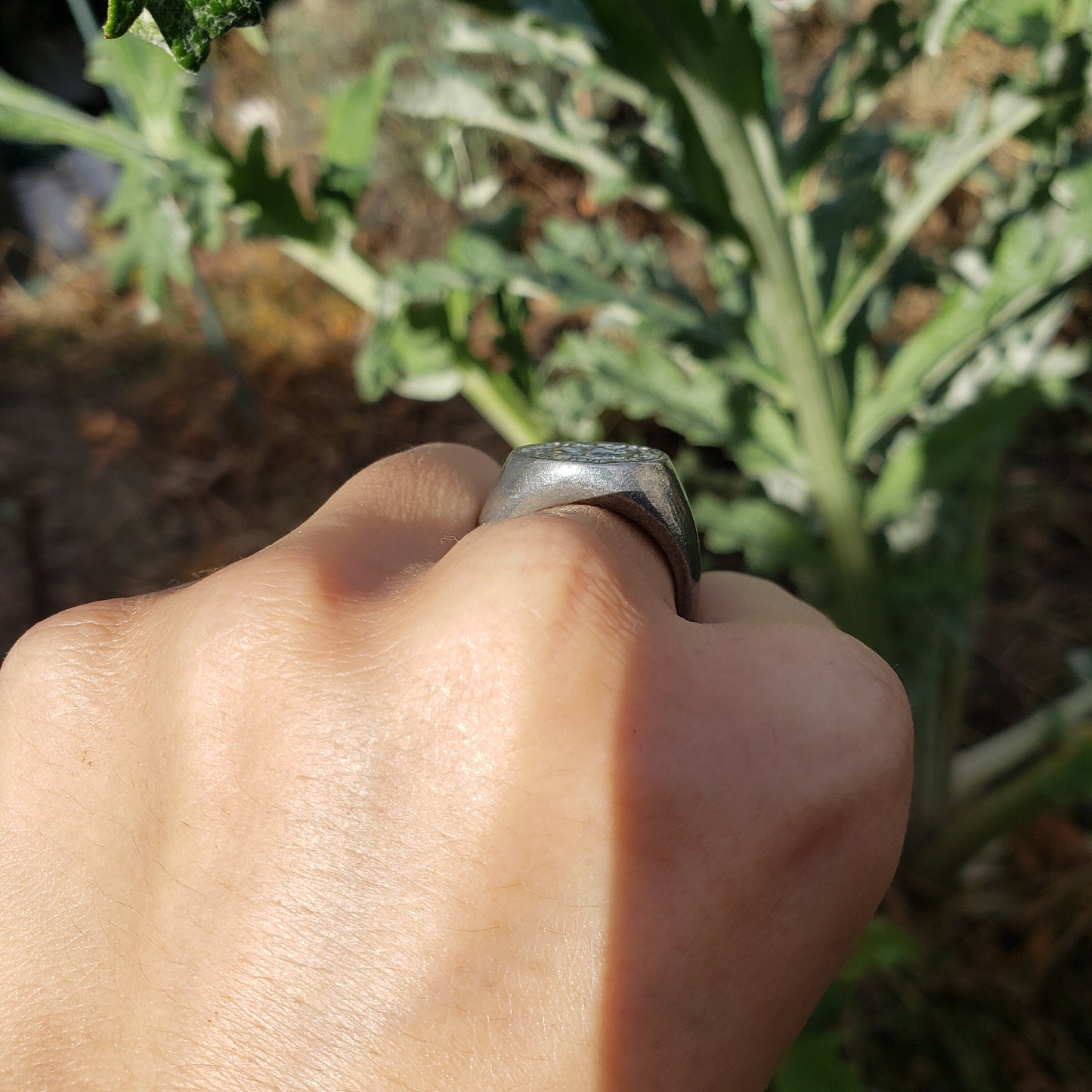 Bacchus wax seal signet ring