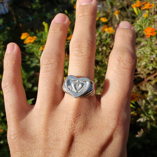 Claddagh wax seal signet ring