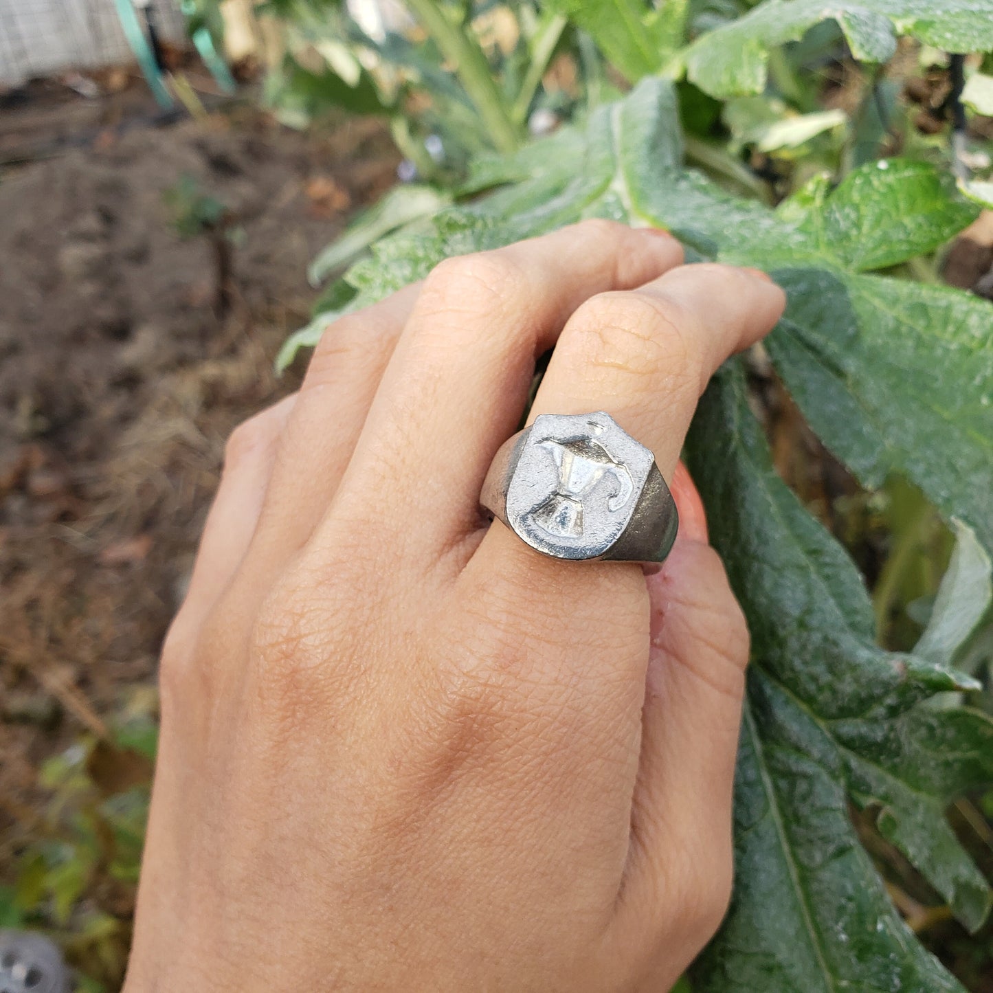 Coffee percolator wax seal signet ring