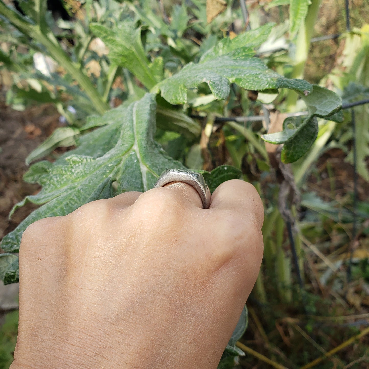 Paw print wax seal signet ring