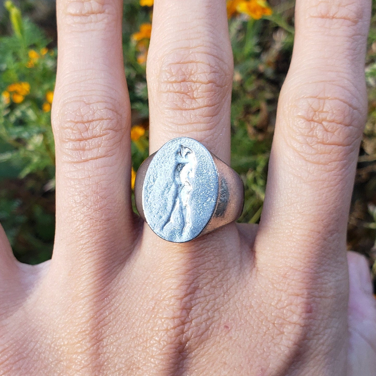 reverse mermaid wax seal signet ring