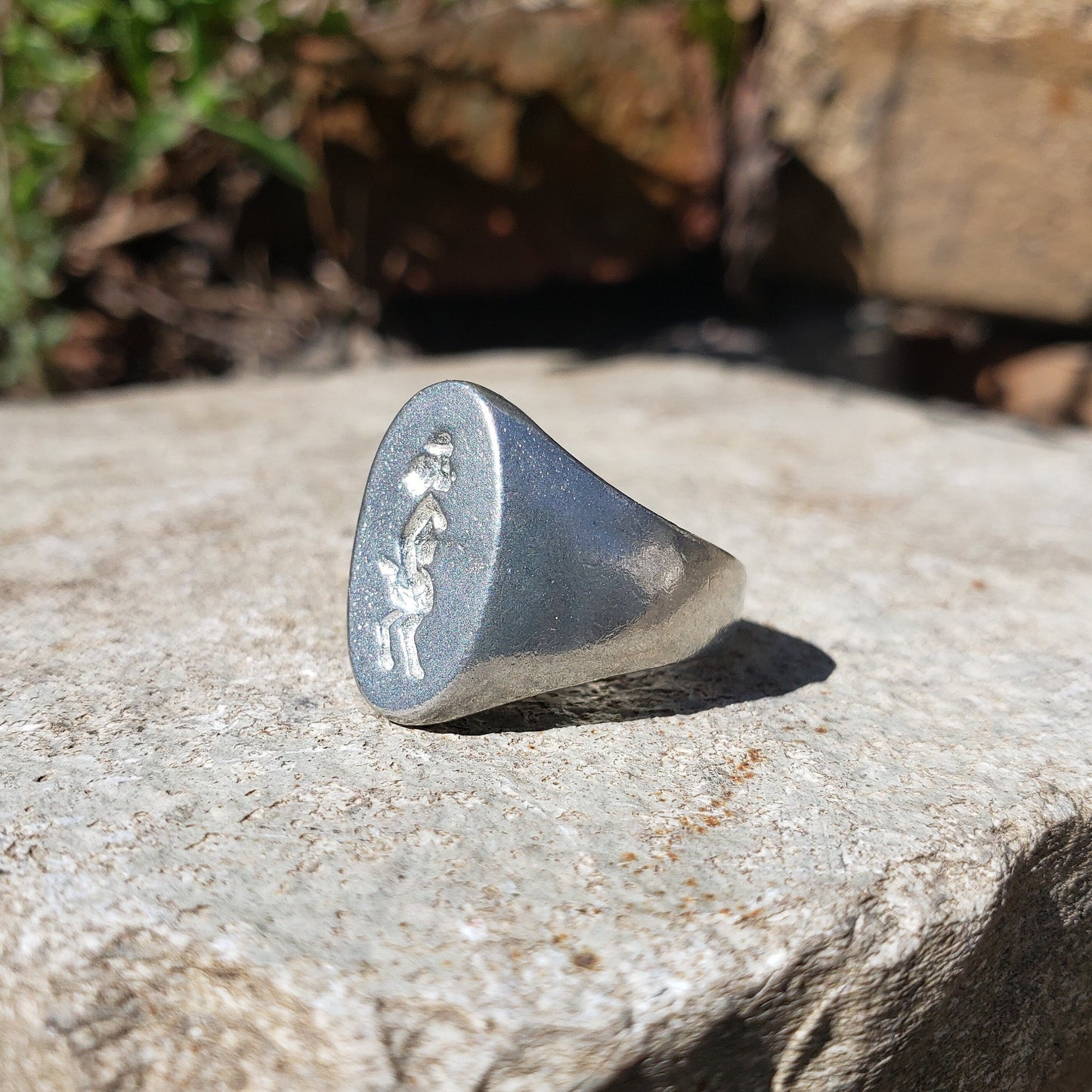 Lady satyr wax seal signet ring