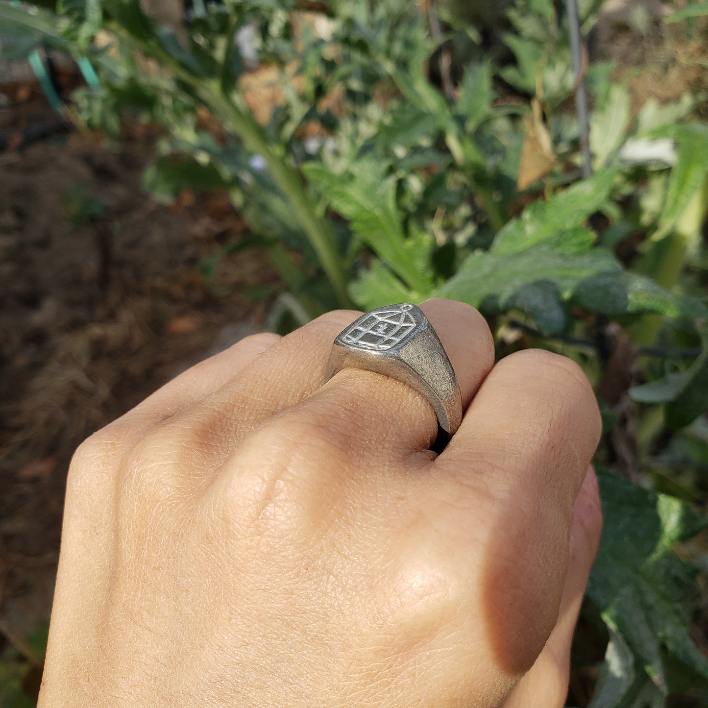 Bird cage wax seal signet ring