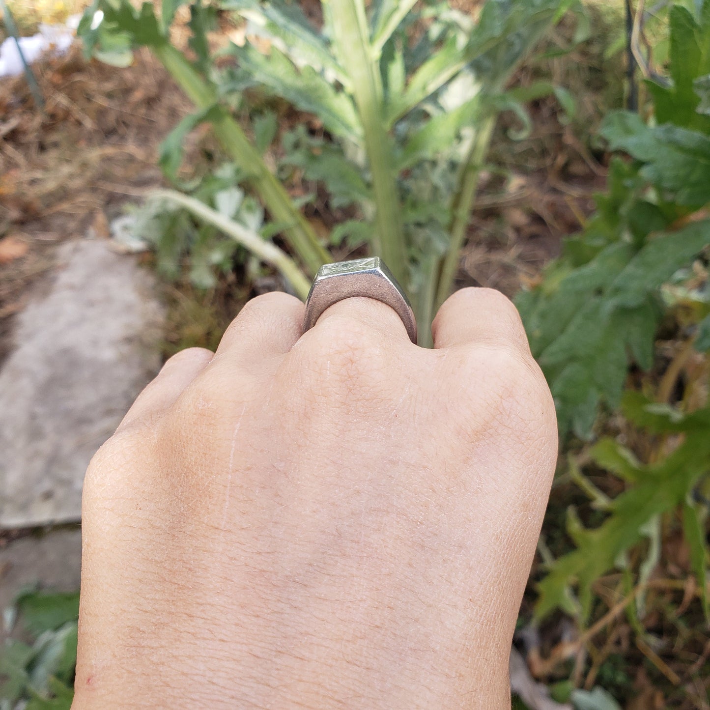 Letter wax seal signet ring