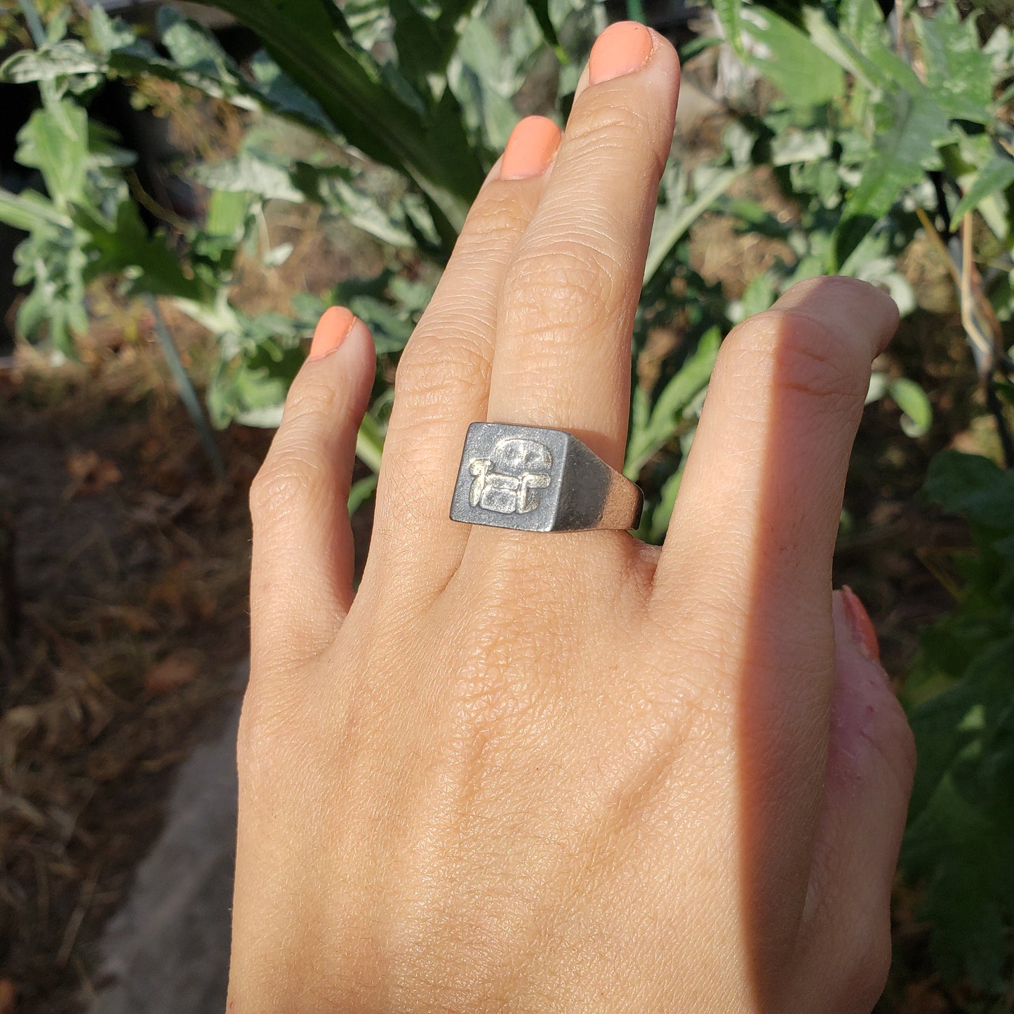 Lounge chair wax seal signet ring