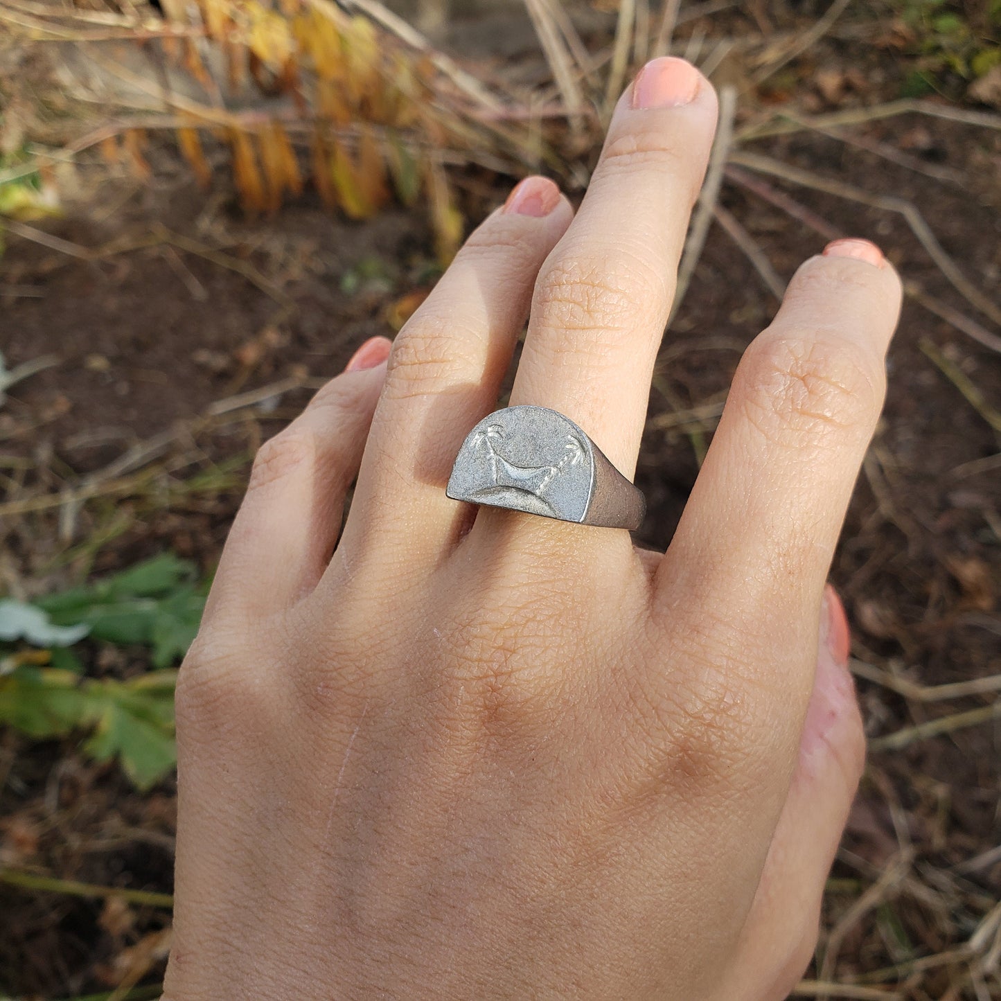 Tropical island wax seal signet ring