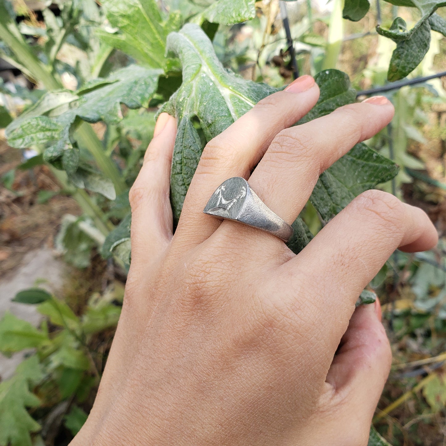 Tropical island wax seal signet ring