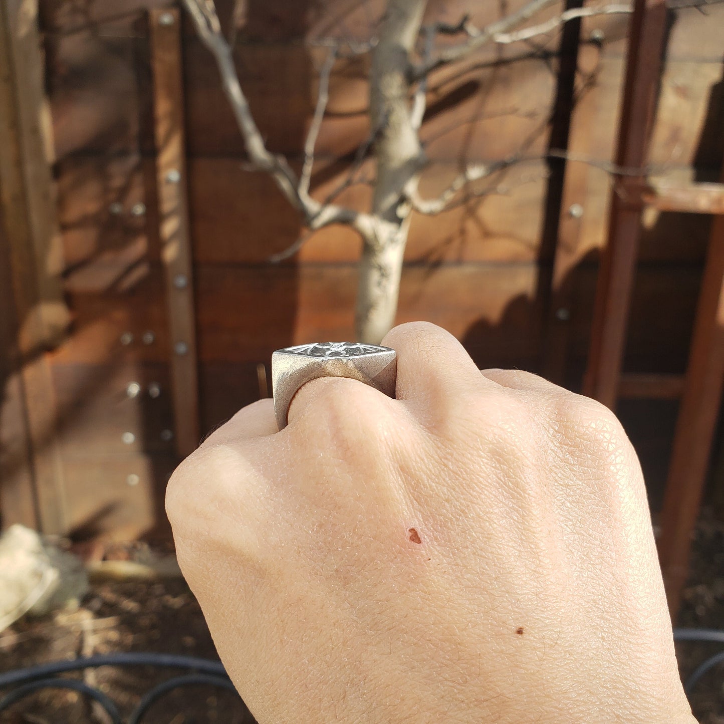 Bat wax seal signet ring