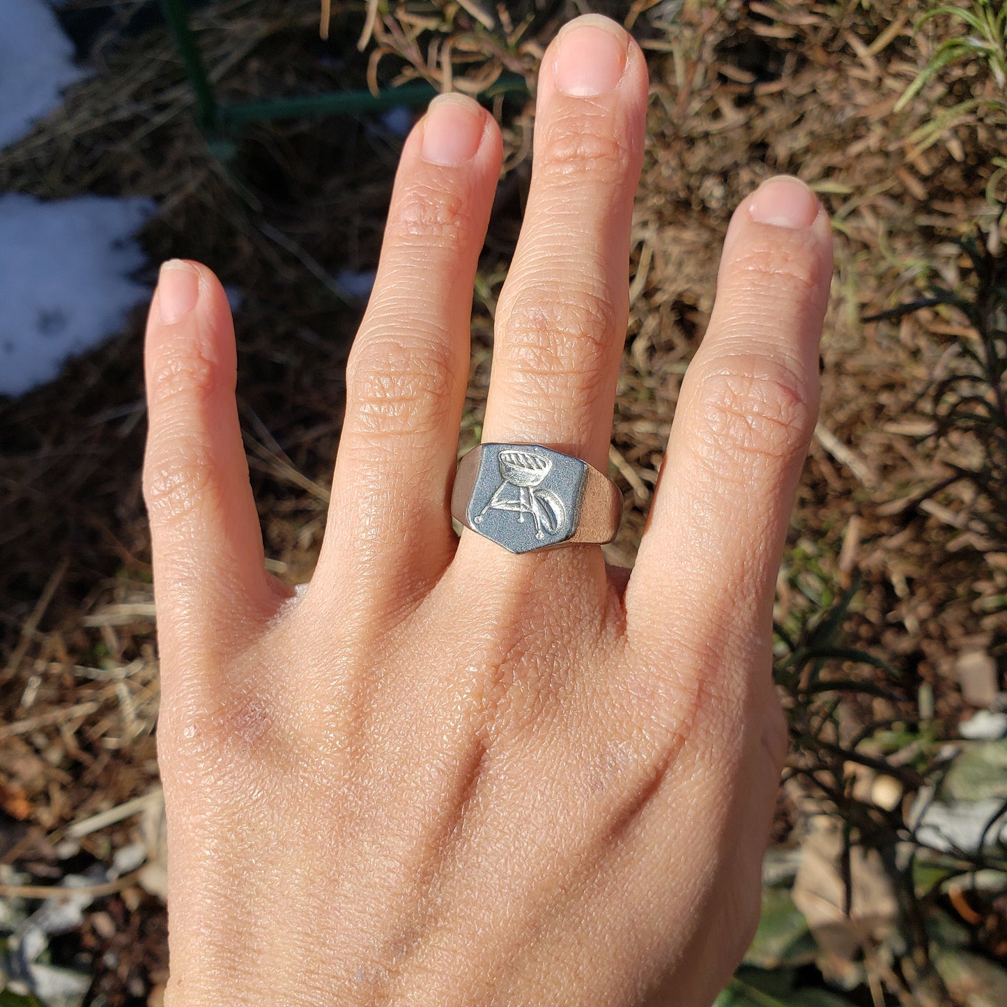 Grill wax seal signet ring