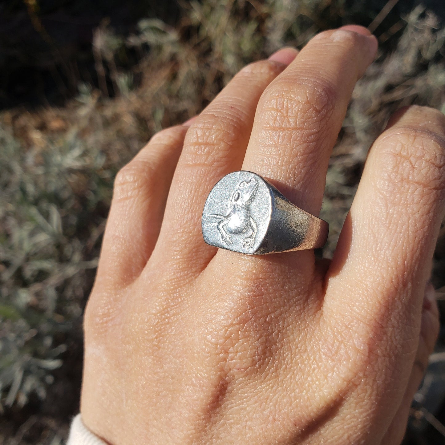 Bearded dragon wax seal signet ring