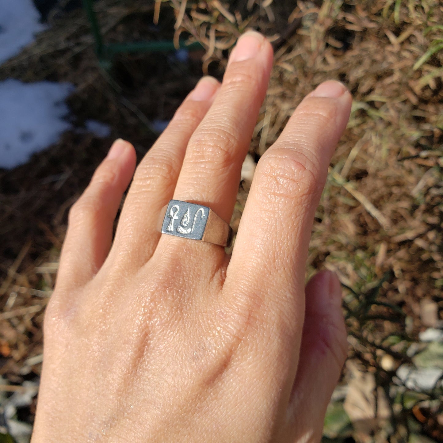 Ankh wedja seneb wax seal signet ring