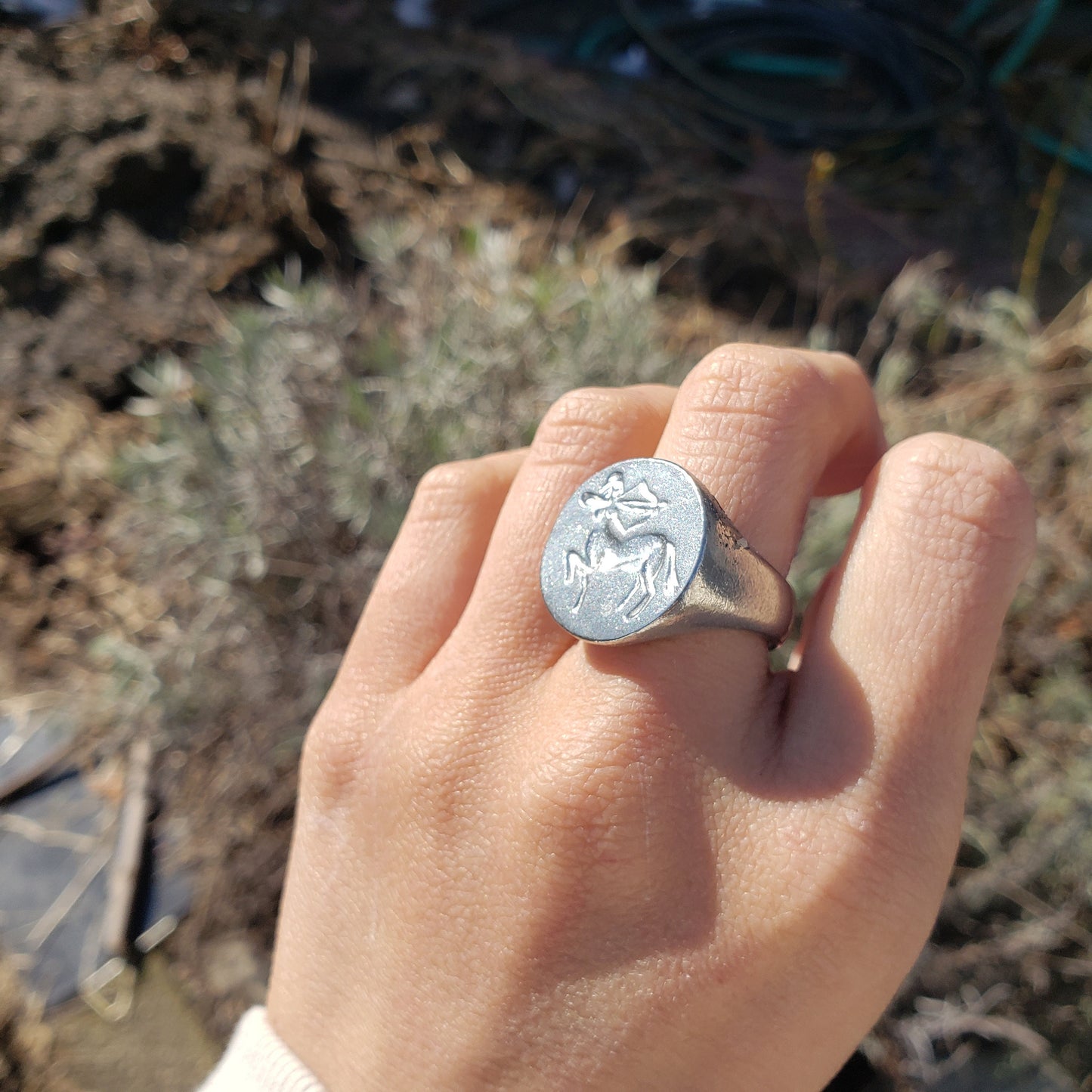 Centaur archer wax seal signet ring