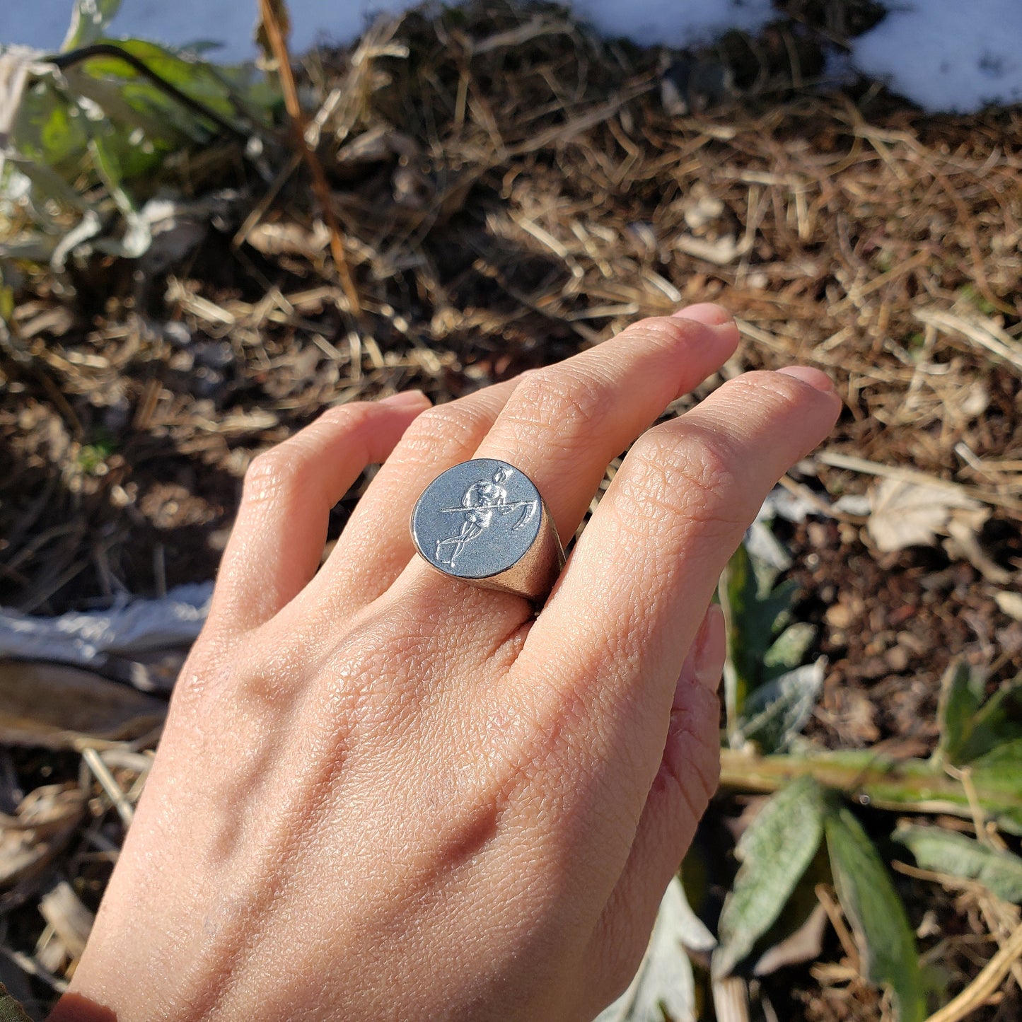 Sexy death memento mori wax seal signet ring