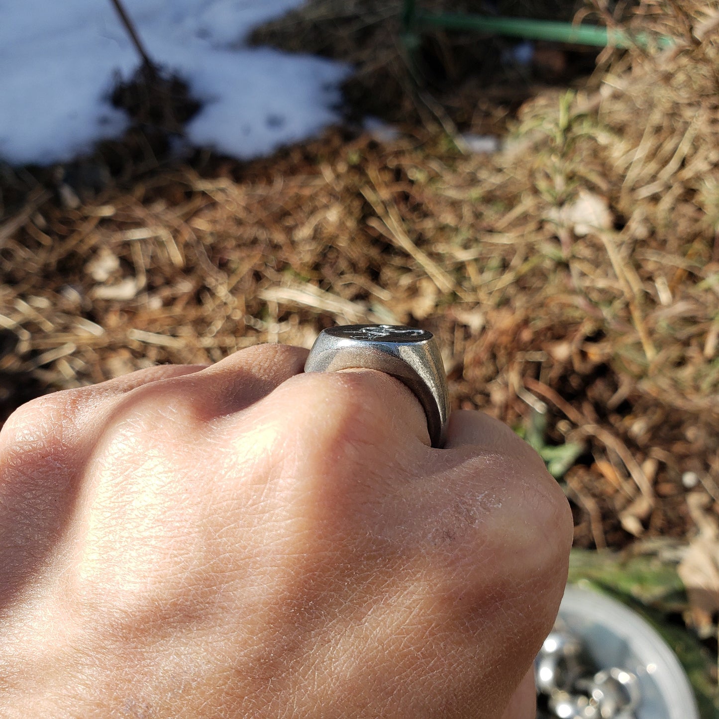 Sexy death memento mori wax seal signet ring