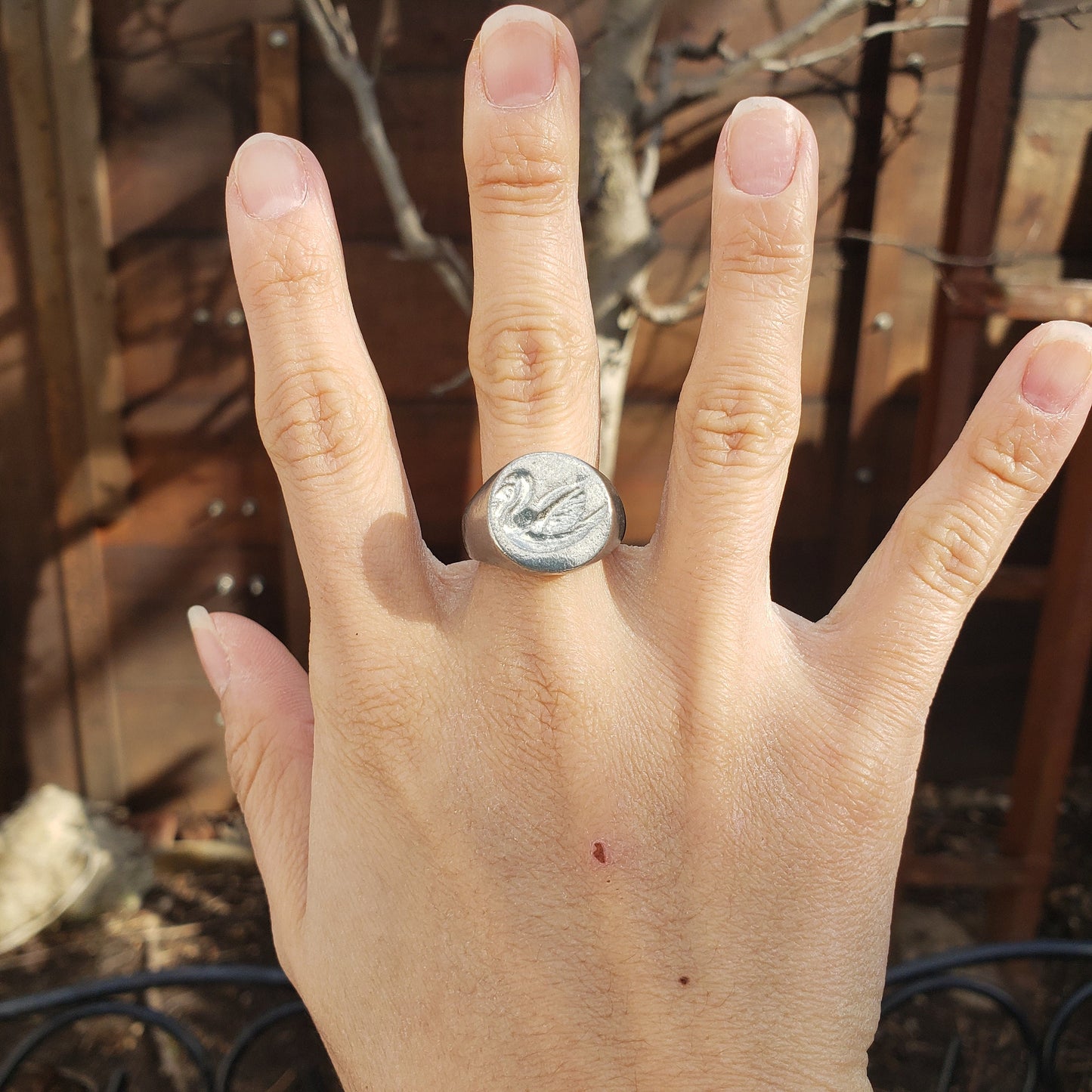 majestic swan wax seal signet ring