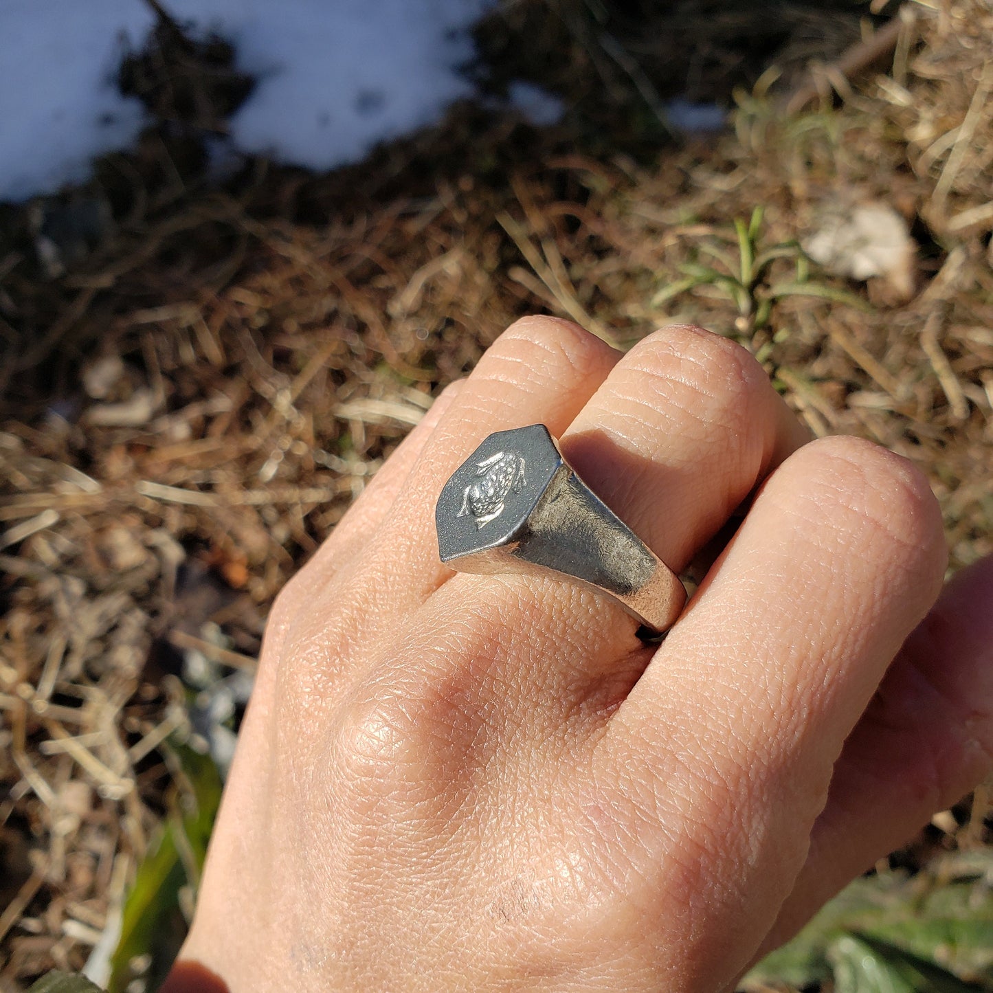 toad wax seal signet ring