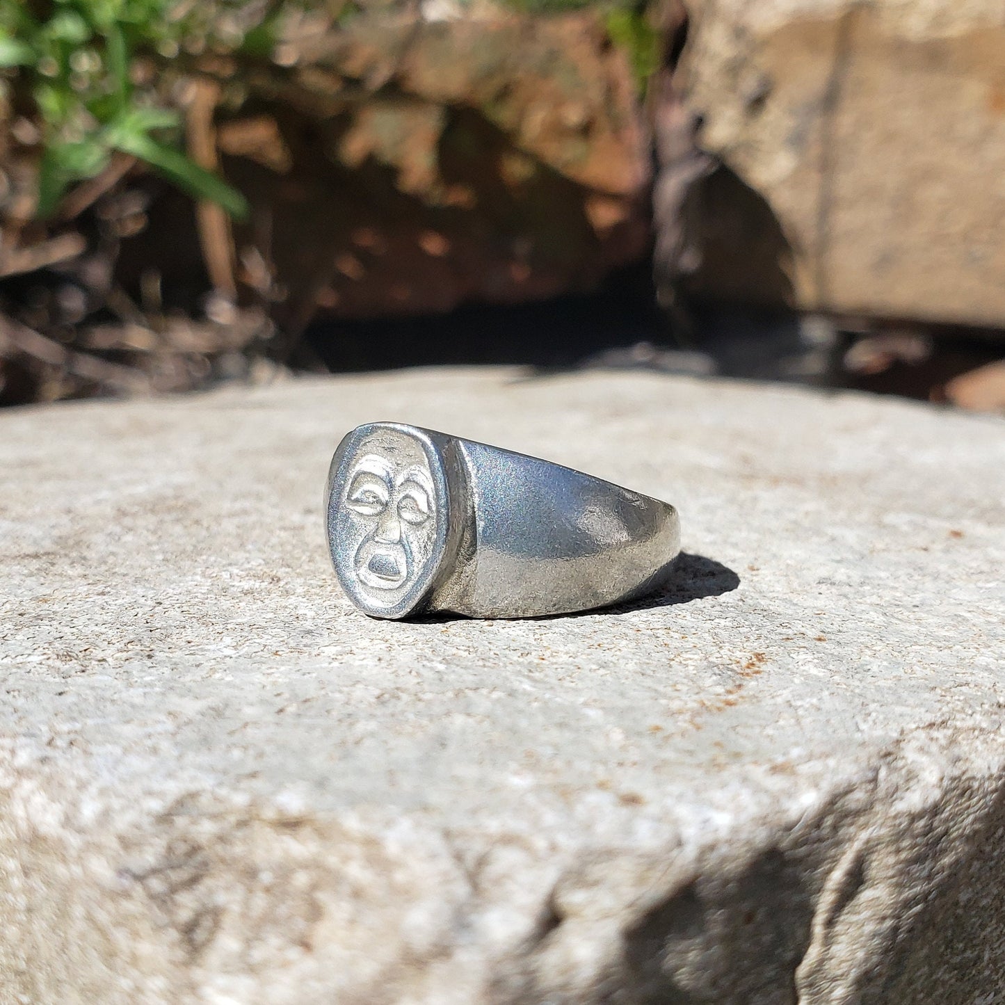 Face of terror wax seal signet ring