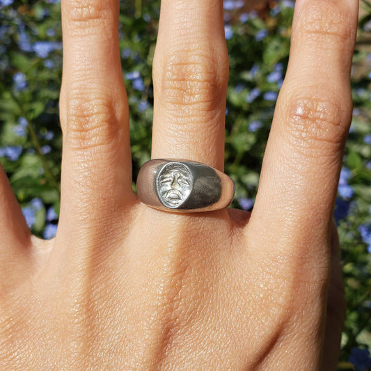 Tragedy wax seal signet ring