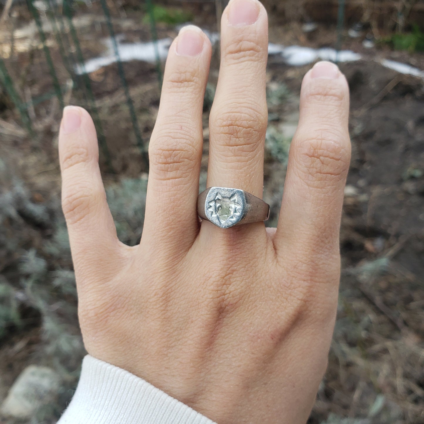 wolf face wax seal signet ring