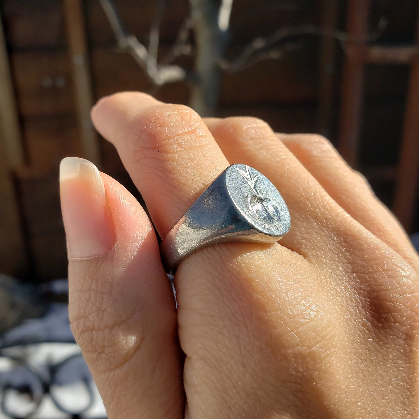 Garlic wax seal signet ring