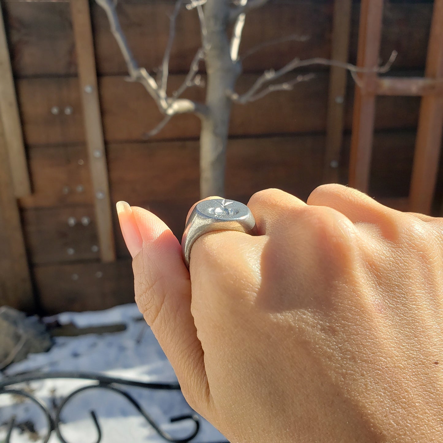 Garlic wax seal signet ring